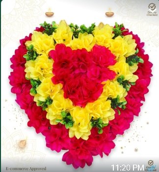 Heart Shape Flower Patch (Red Yellow Pink)